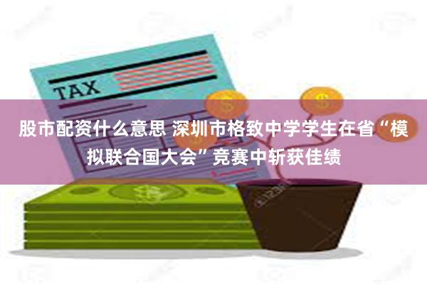 股市配资什么意思 深圳市格致中学学生在省“模拟联合国大会”竞赛中斩获佳绩