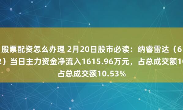 股票配资怎么办理 2月20日股市必读：纳睿雷达（688522）当日主力资金净流入1615.96万元，占总成交额10.53%